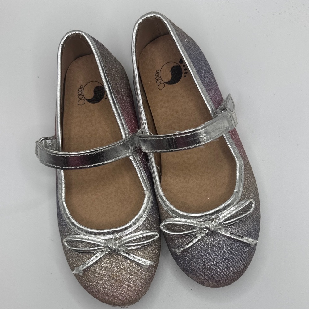 Girls' Silver Shimmer Mary Jane Shoes Size 10 Toddler